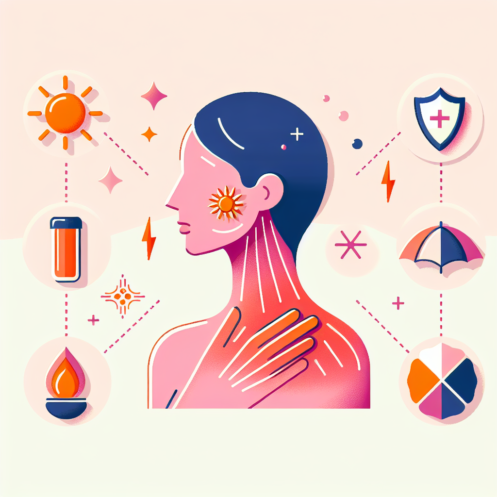 자외선이 피부에 미치는 영향 도식도