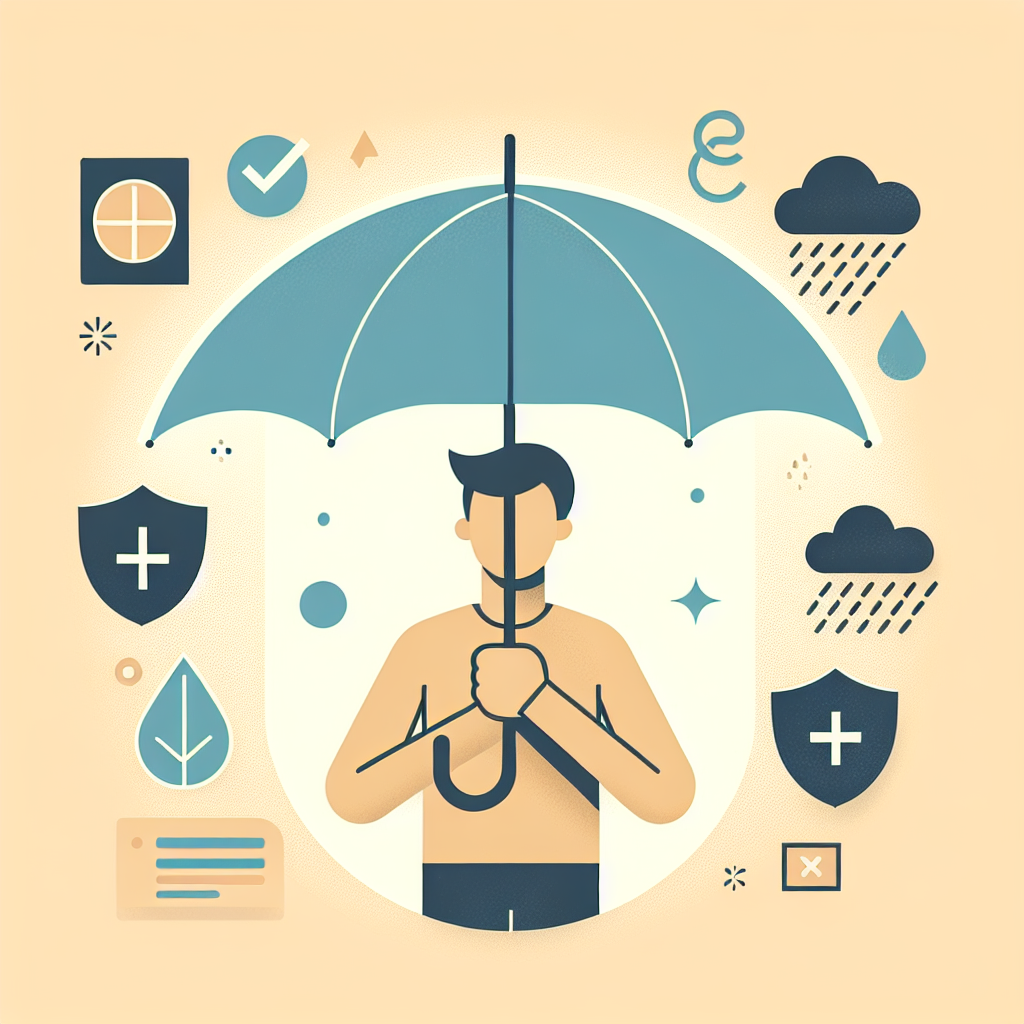 방수 양산으로 피부를 보호하는 모습