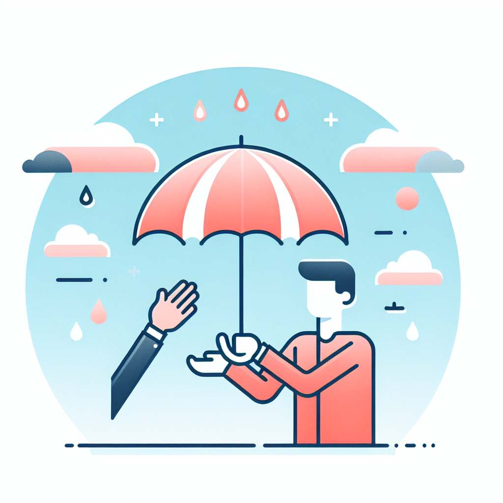 방수 양산 올바른 사용법을 보여주는 일러스트
