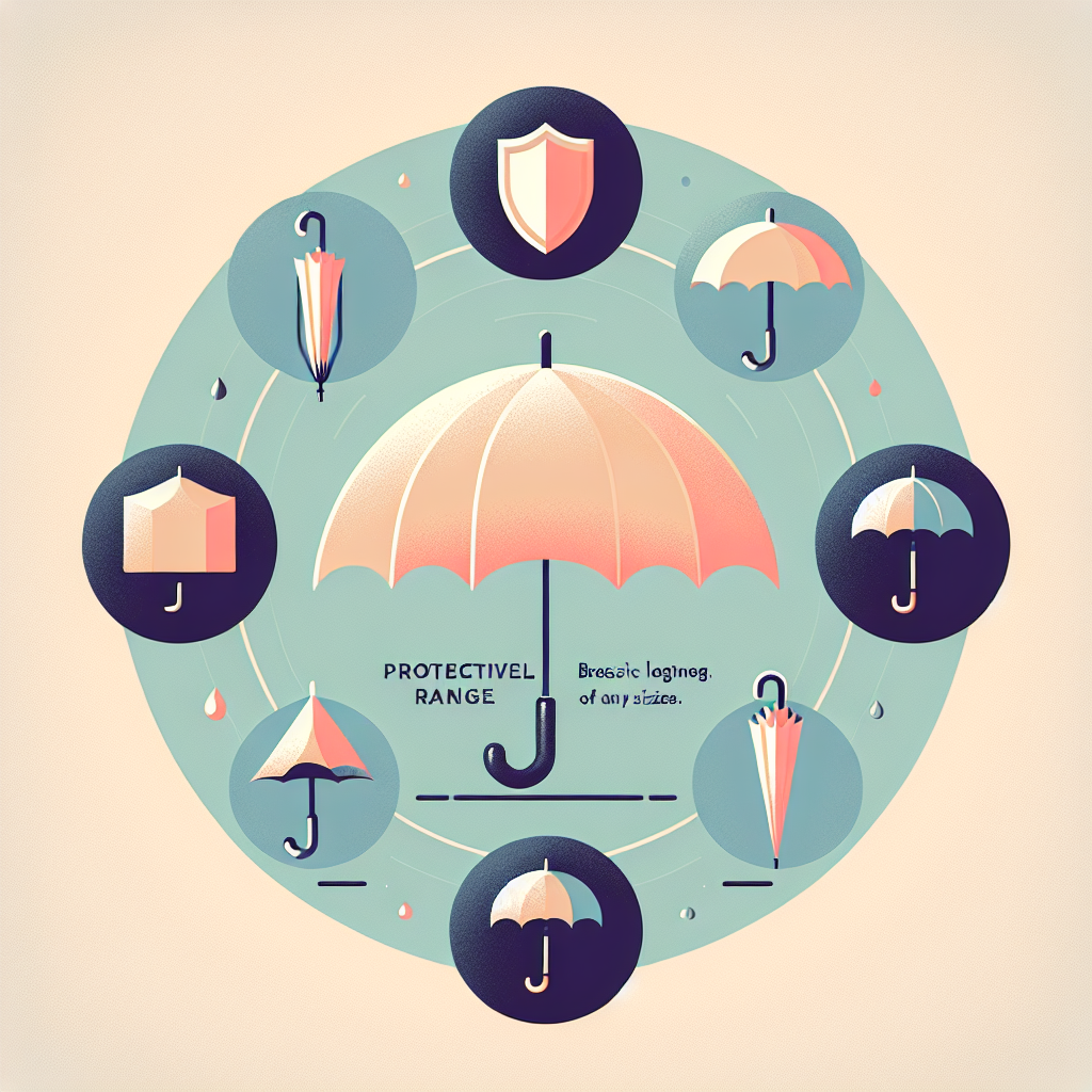 양산 크기별 보호 범위 비교