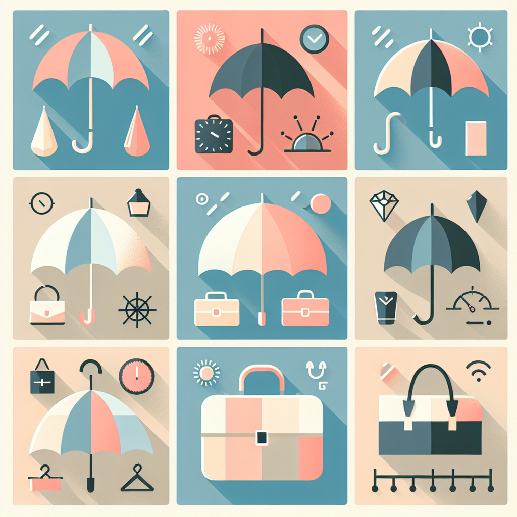 양산 무게와 편의성 비교를 위한 다양한 양산들