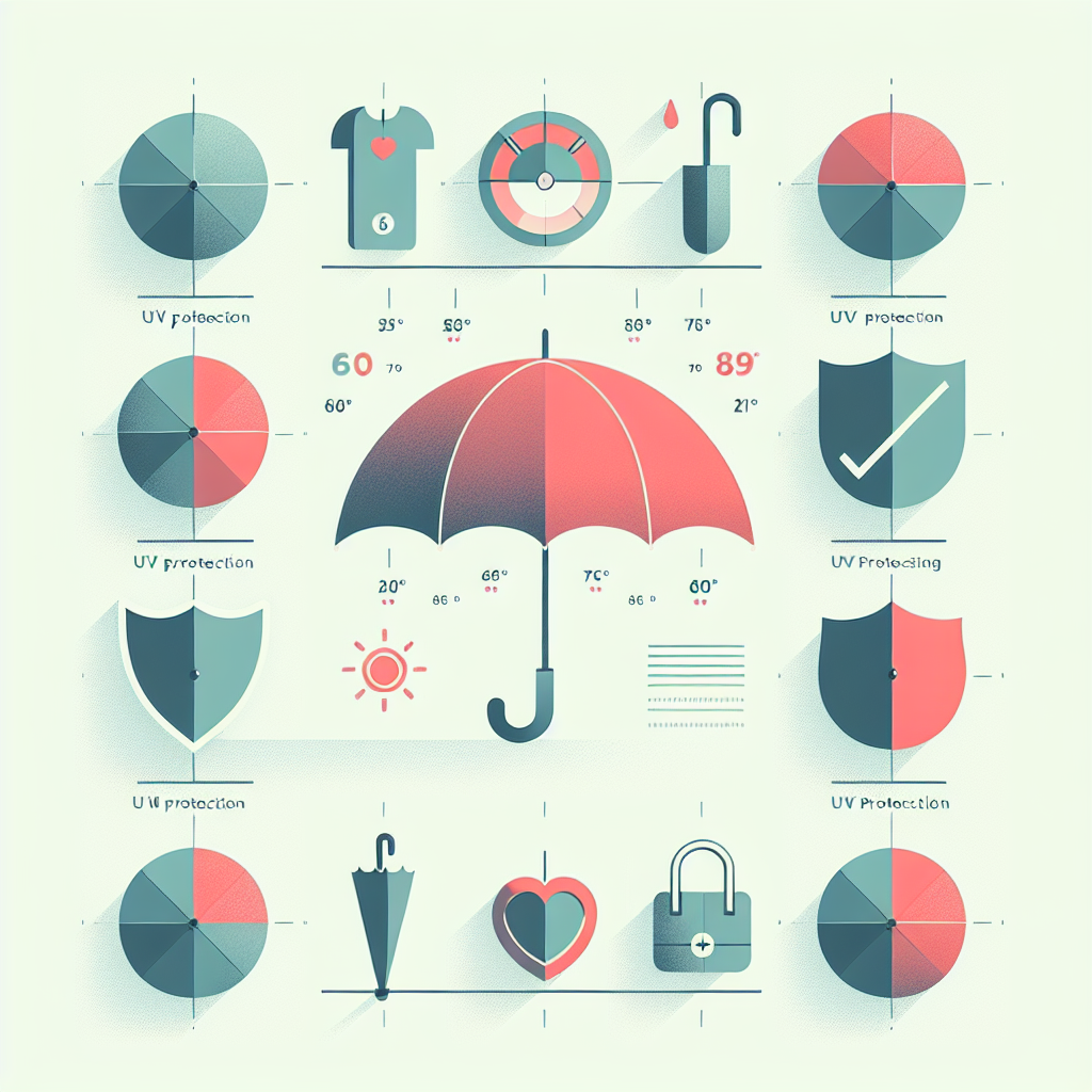 다양한 무게의 양산들과 자외선 차단 효과 비교