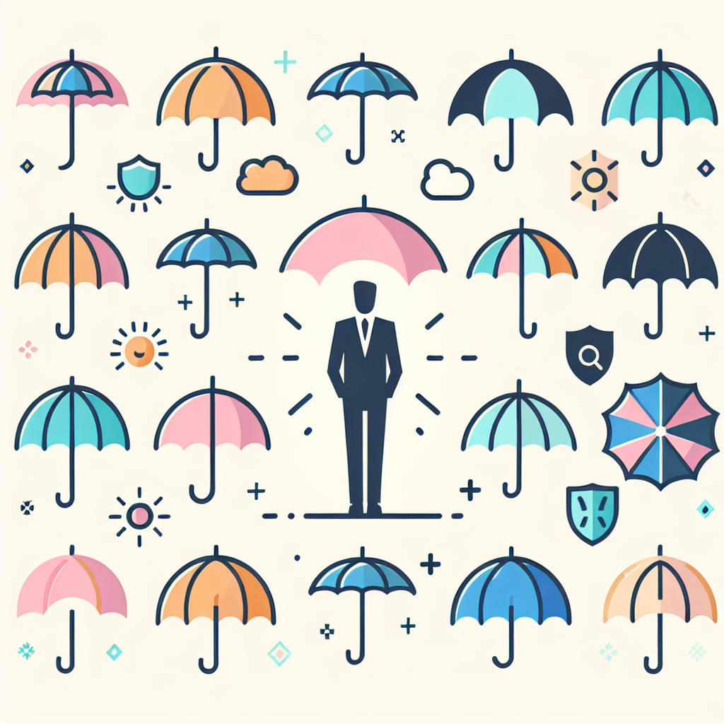 다양한 색상의 우산들과 자외선 차단 효과