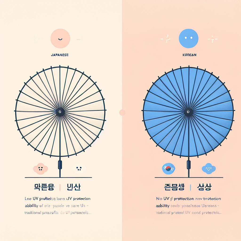 일본 양산과 한국 양산의 자외선 차단 성능 비교