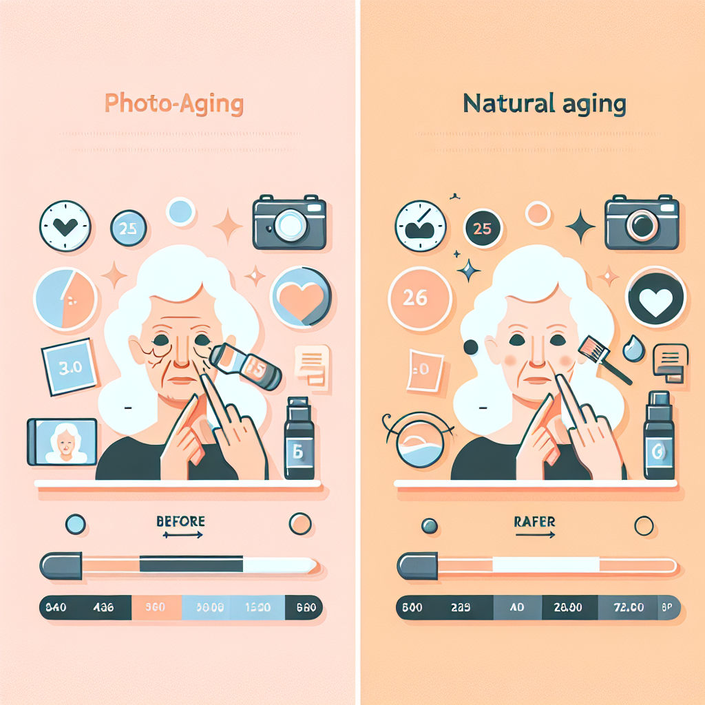 광노화와 자연노화 비교 이미지