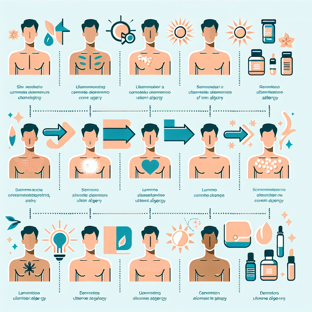 자외선 알레르기의 다양한 피부 증상 단계별 변화