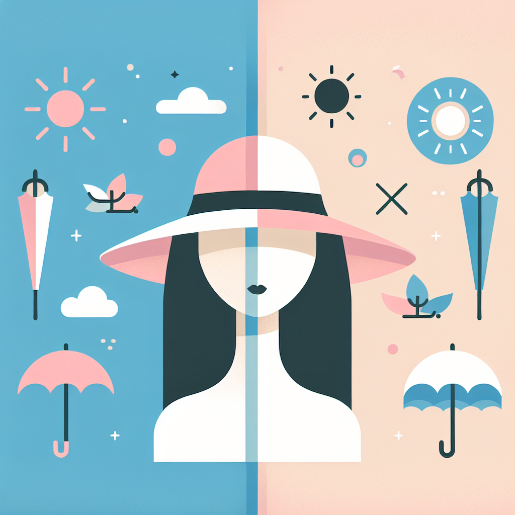 모자와 양산의 자외선 차단 효과 비교