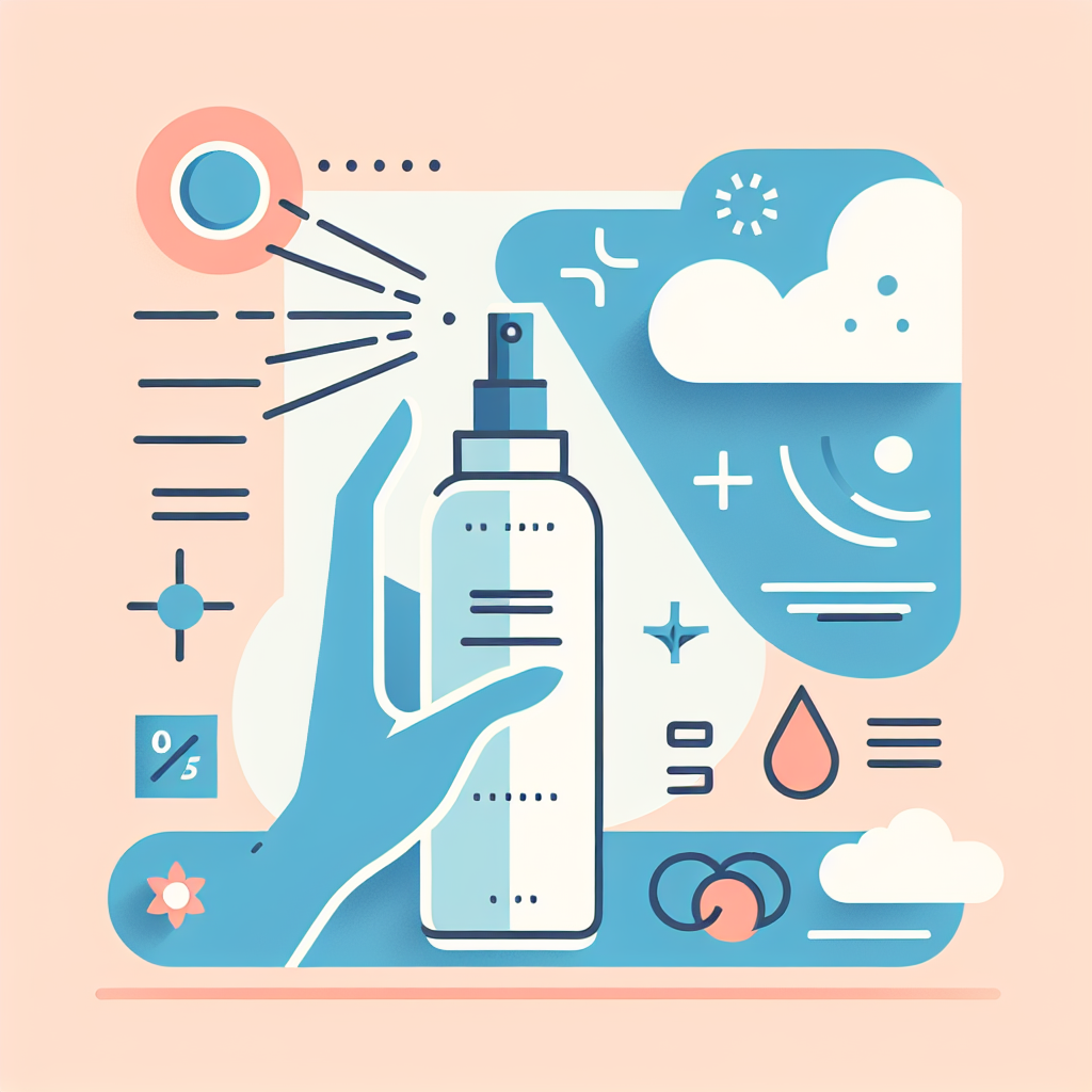 자외선 차단 스프레이 사용 모습