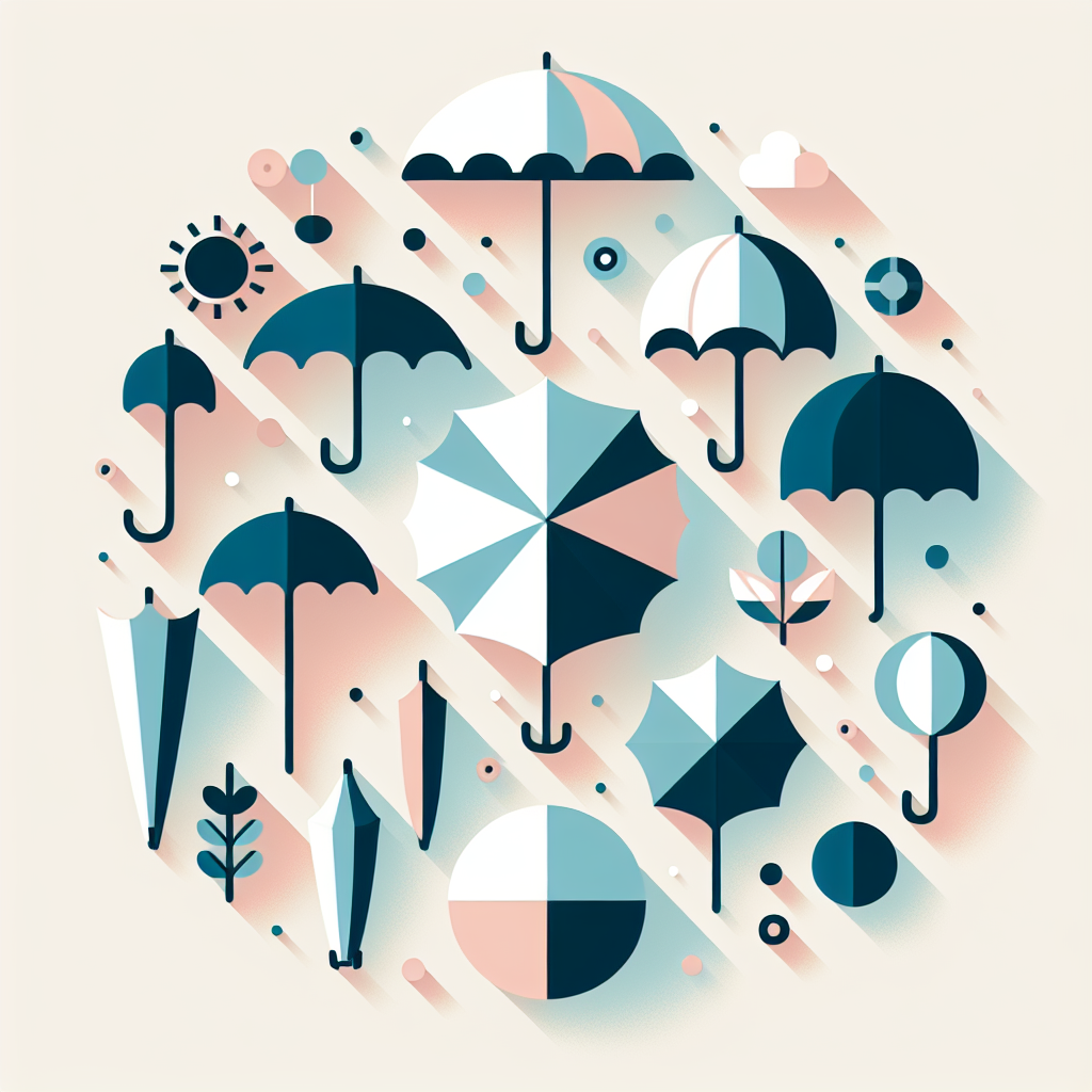 다양한 크기의 자외선 차단 양산 비교