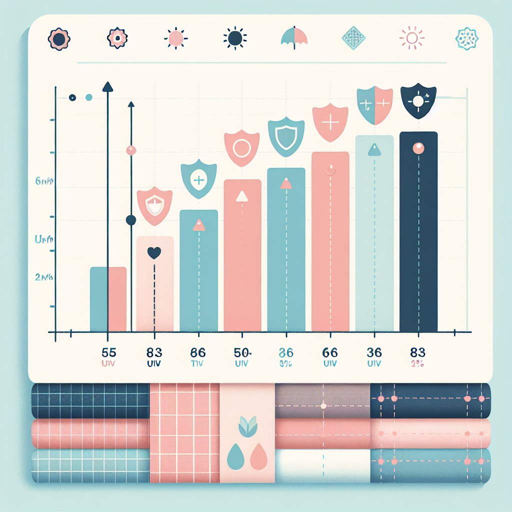 원단별 자외선 차단율 비교 그래프