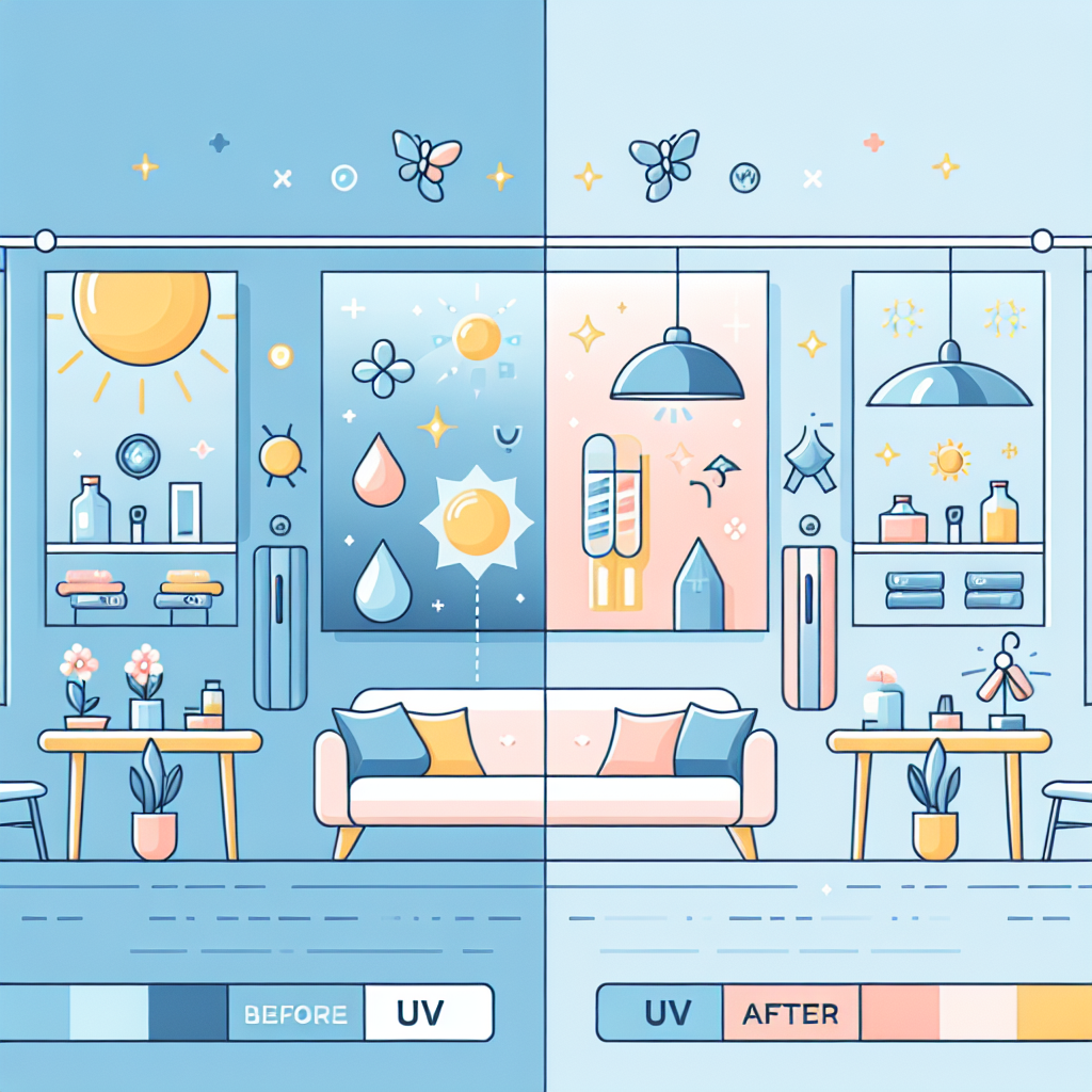 자외선 차단 창문 필름 설치 전후 실내 UV 수치 비교