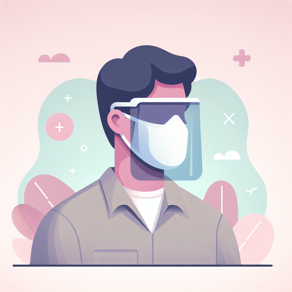 자외선 차단 페이스 가드 착용 모습