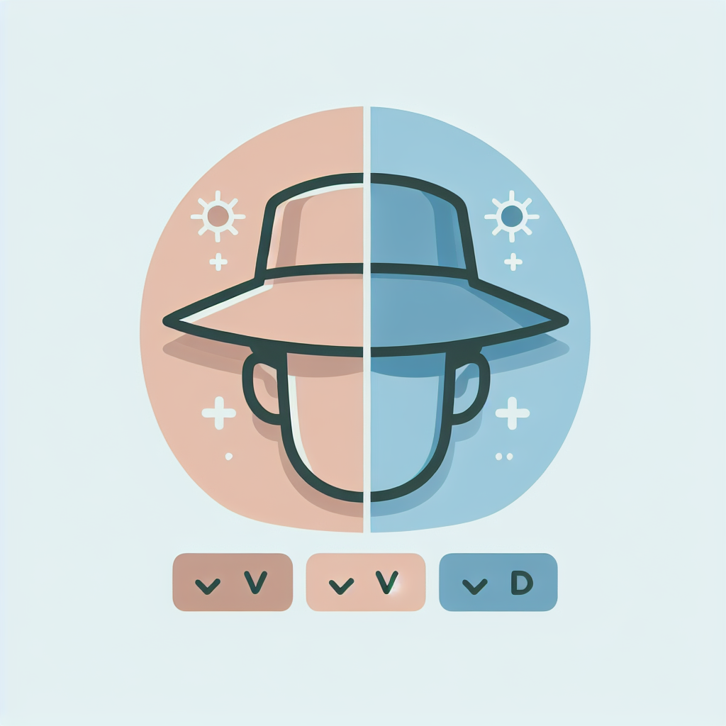 페이스 가드와 일반 모자의 자외선 차단 범위 비교